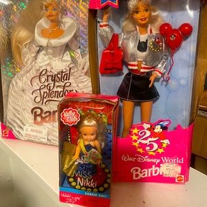 Barbie bundle of three dolls. 25th limited edition Disney Barbie.